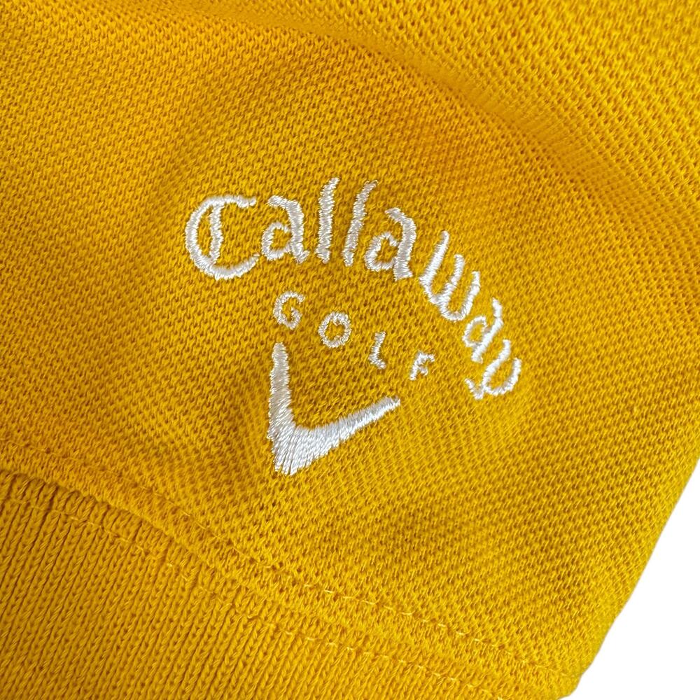 Callaway Golf Sport NWT 100% Cotton Yellow Short Sleeve 1/4 Button Polo Men's XL - Picture 5 of 7